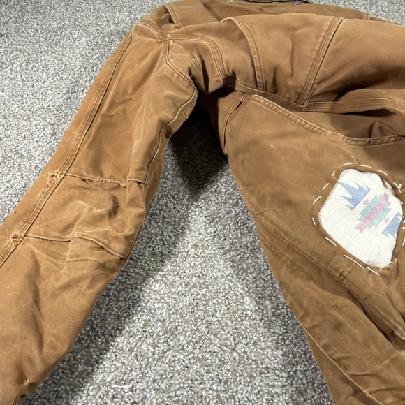 Vintage Distressed Carhartt Full Swing Jacket Super Faded Size Large Patchwork - Picture 13 of 16